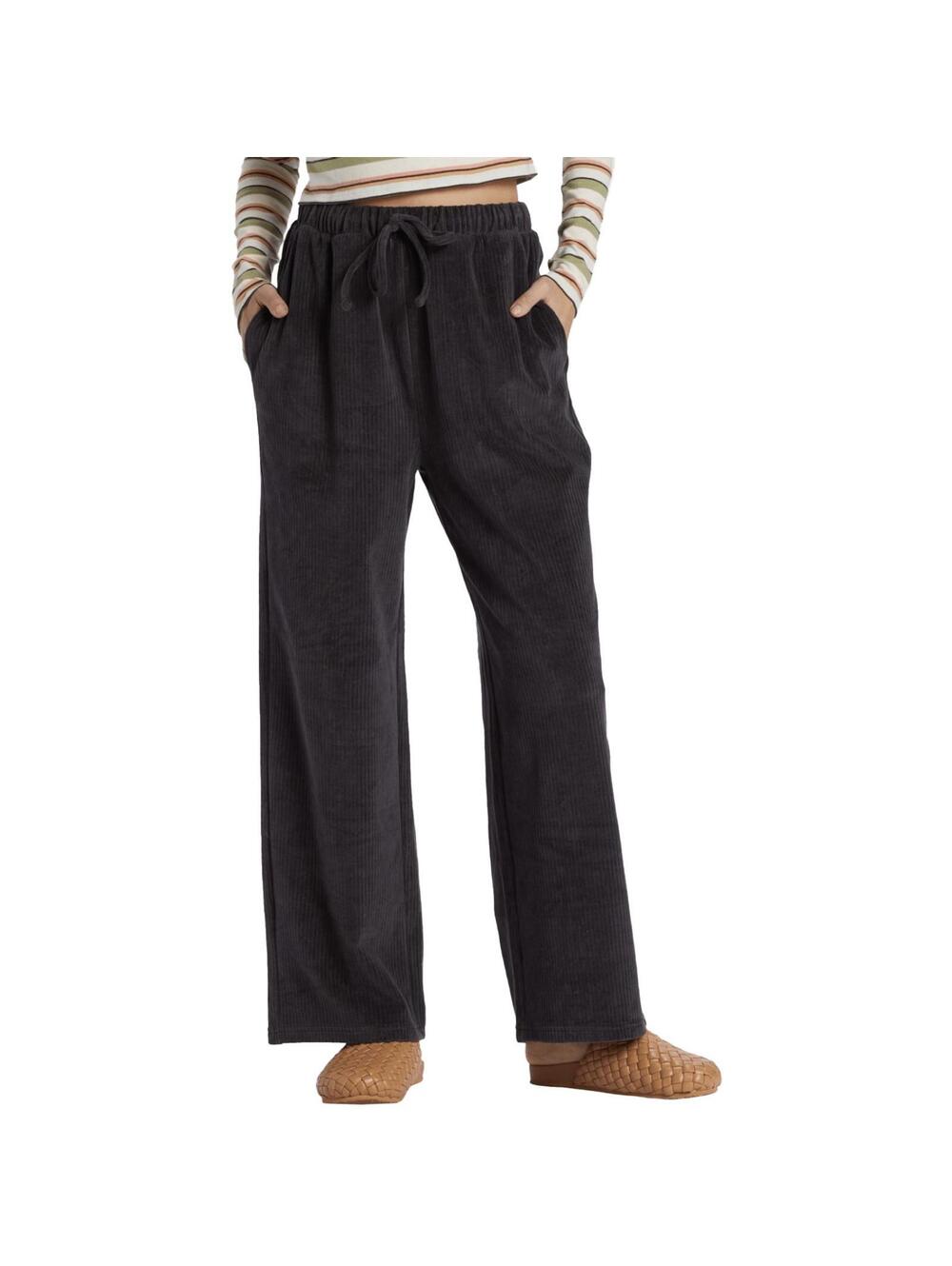 Billabong Sweet Sun Wide Leg Pant Black Corduroy NWT Small